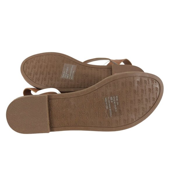 Breckelles Womens Sandals Leatherette Two Tone Open Toe Ankle Strap Pink Brown 9 - Picture 4 of 5